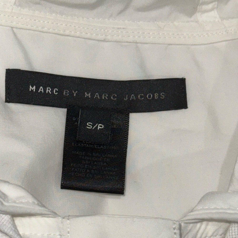 MARC By Marc Jacobs Women’s Cotton Poplin Hoodie Popover in White-Size Small - Picture 8 of 8